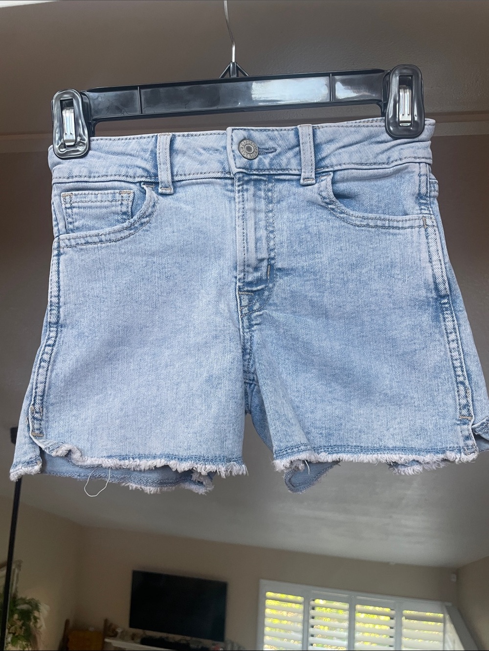 GAP Light Blue Denim Frayed Hem Kids Shorts